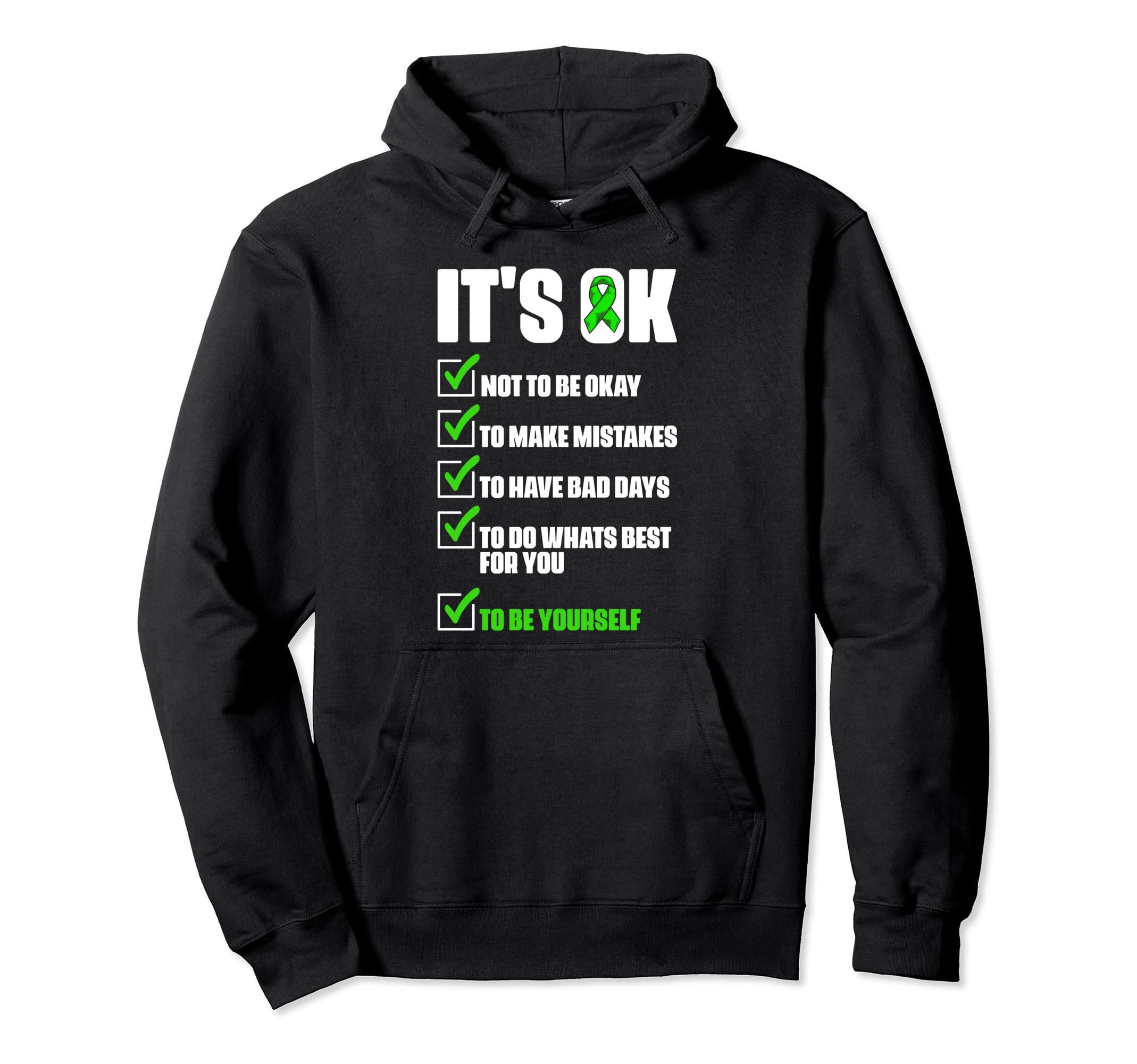 Ok Mental Illness Support Mental Health Hoodie - Unique Graphic Men Women - T-Shirt, Sweatshirt, Hoodie