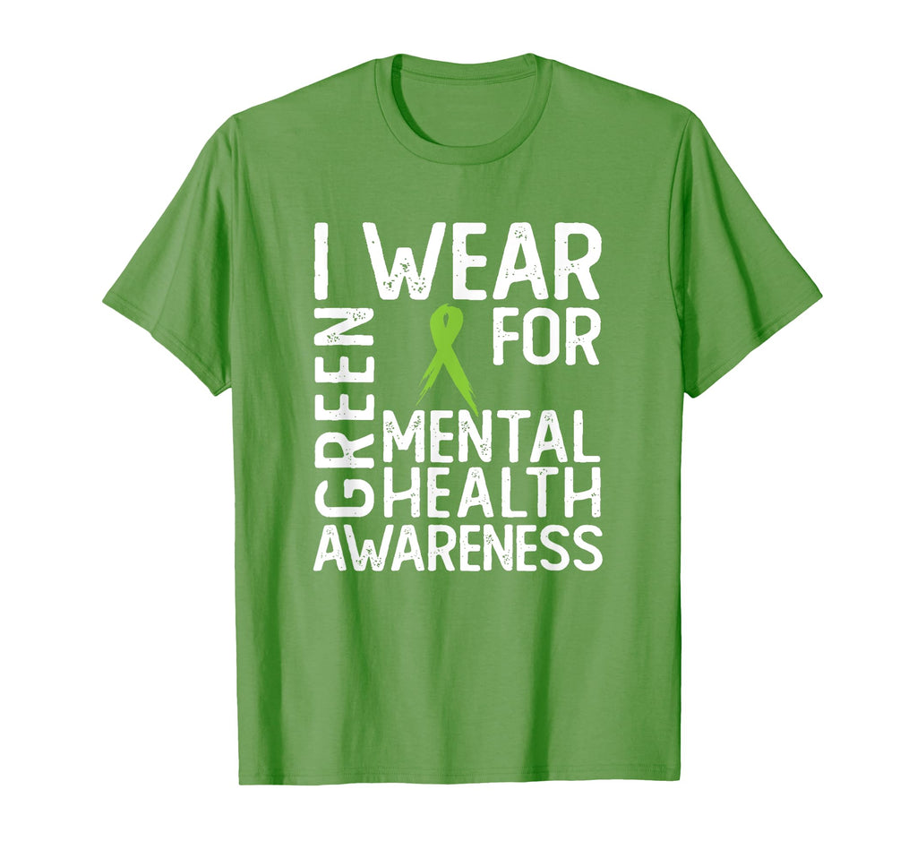 I Wear Green Mental Health Awareness T-Shirt - Custom Art Print Unisex - T-Shirt, Sweatshirt, Hoodie