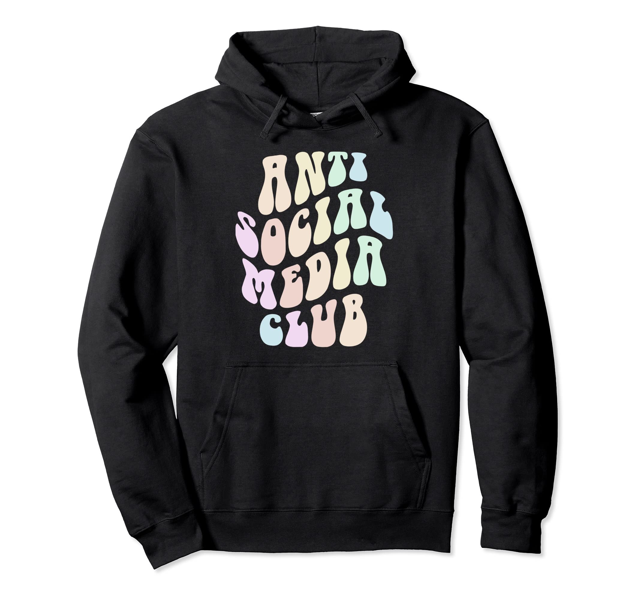 Groovy Anti Social Media Club Hoodie - Casual Everyday Wear Men Women - T-Shirt, Sweatshirt, Hoodie