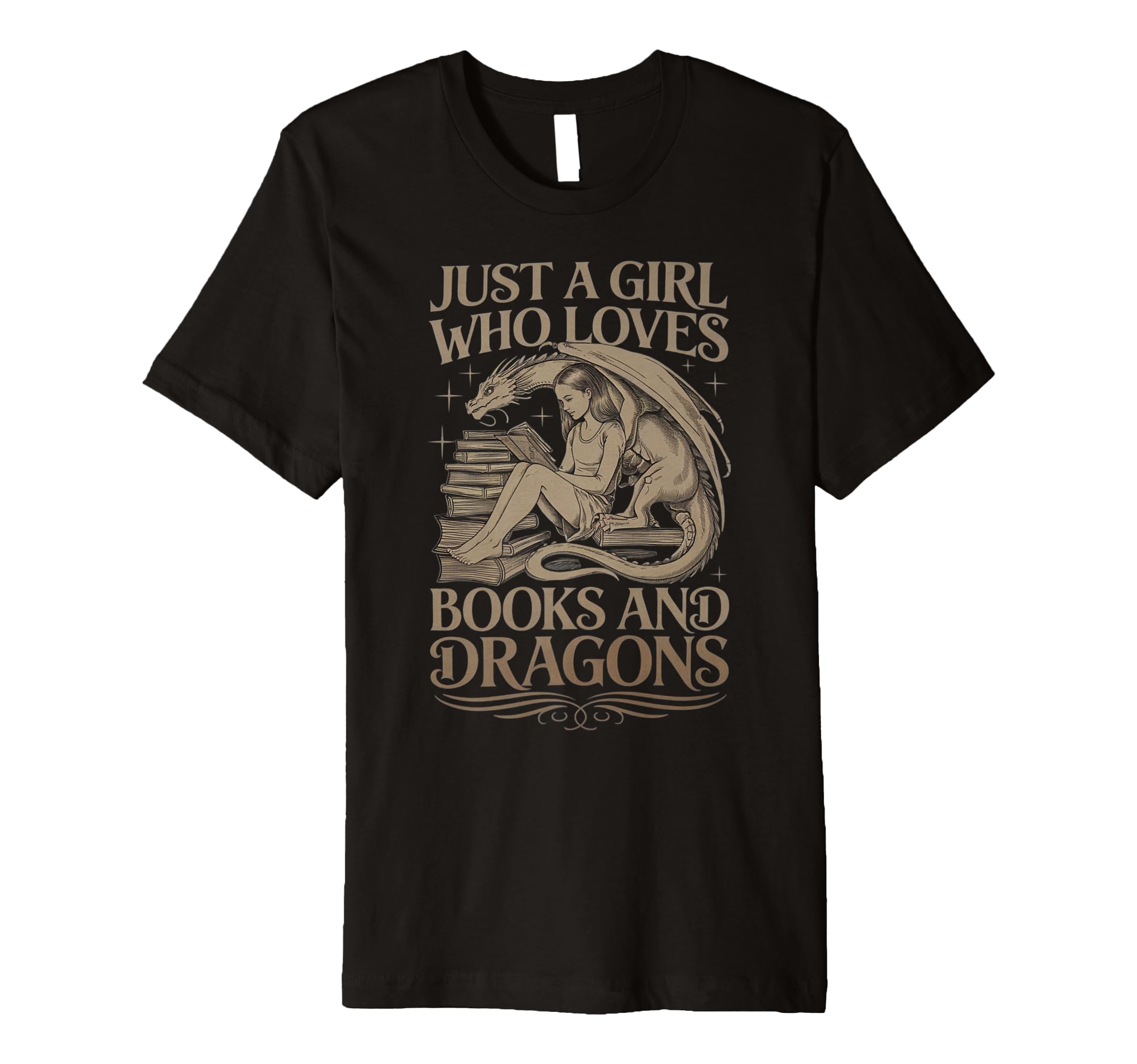 Fantasy Dragon Bookworm Reading Books T-Shirt - Graphic Print for Adults - T-Shirt, Sweatshirt, Hoodie