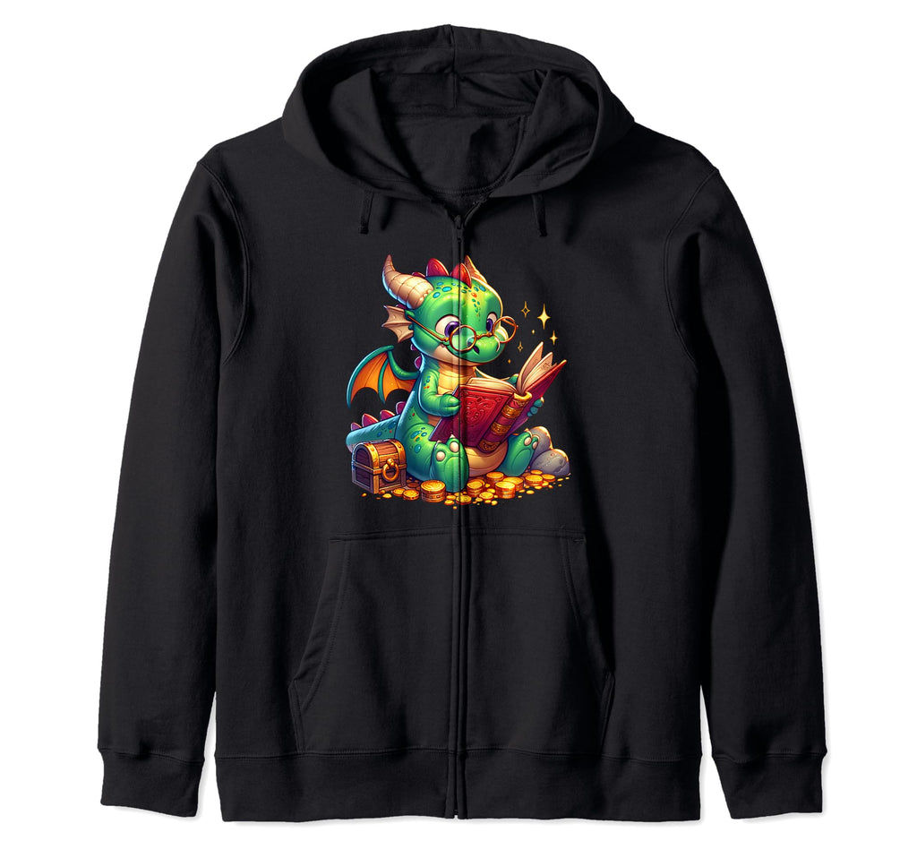 Book Loving Dragon Gifts And T-Shirt - Fun Novelty Design Men Women - T-Shirt, Sweatshirt, Hoodie