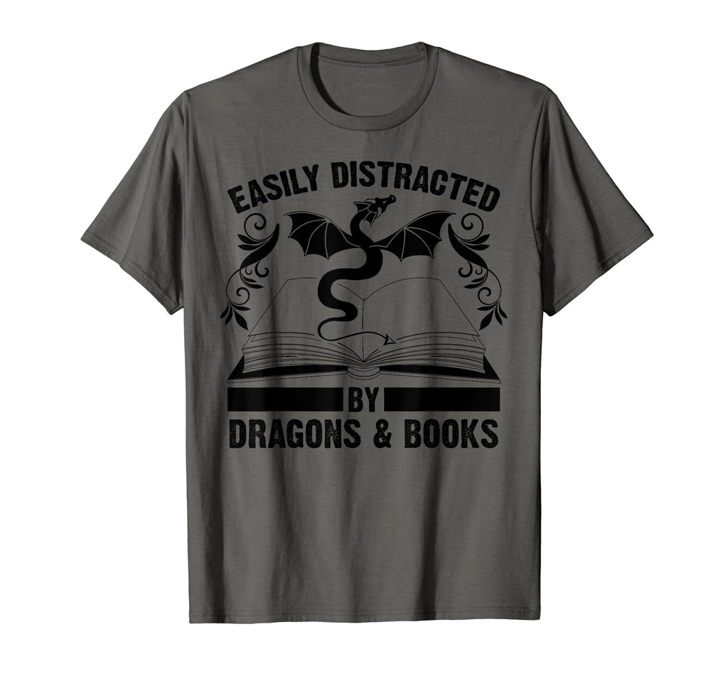 Funny Distracted Dragons And Books T-Shirt - Aesthetic Graphic Unisex - T-Shirt, Sweatshirt, Hoodie