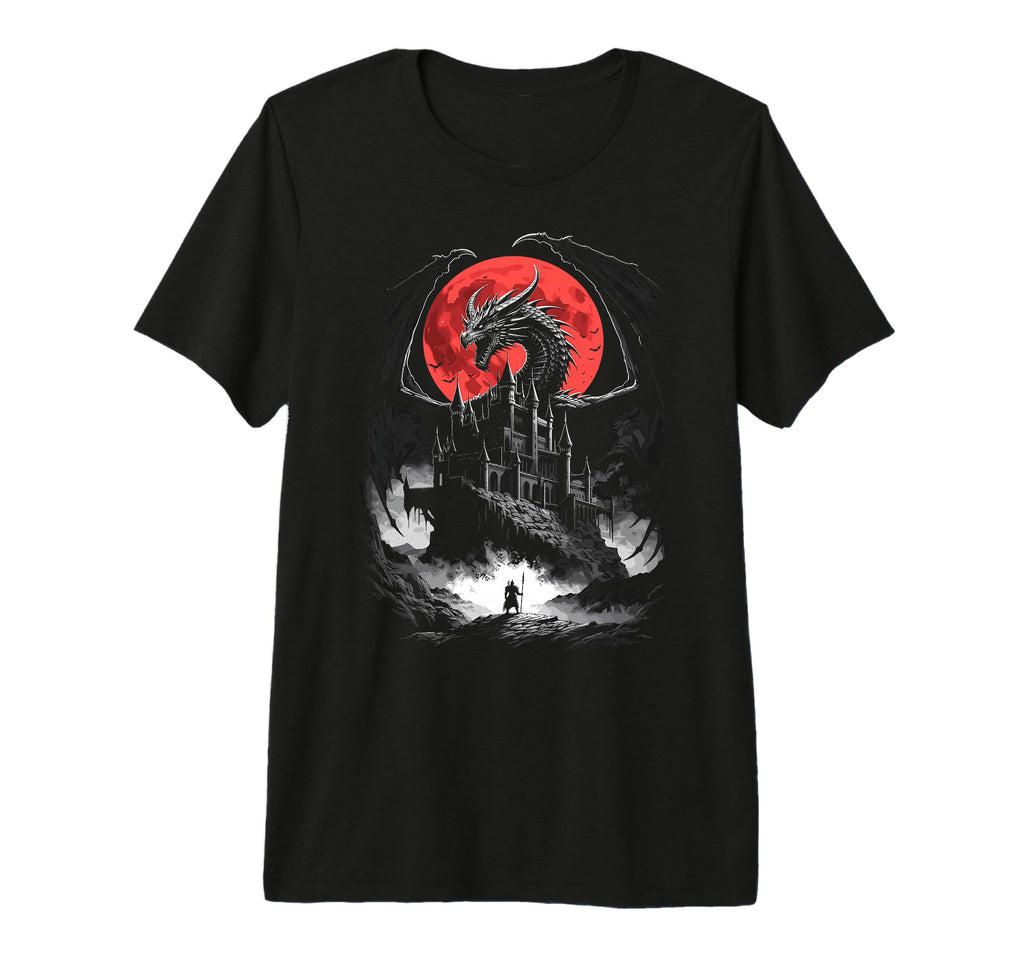Medieval Dragon Knight Dark Fantasy T-Shirt - Novelty Apparel Unisex - T-Shirt, Sweatshirt, Hoodie