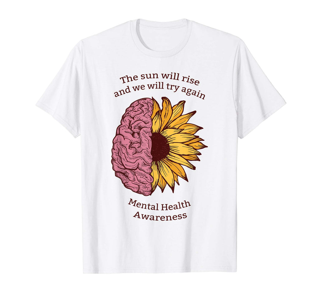 Mental Health Awareness Sunflower Mental T-Shirt - Minimalist Print Unisex - T-Shirt, Sweatshirt, Hoodie
