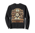 Cat Librarian Library Book Reading Sweatshirt - Minimalist Print Men Women - T-Shirt, Sweatshirt, Hoodie