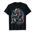 Dragon Reading Book Dragon Enthusiast T-Shirt - Graphic Print for Adults - T-Shirt, Sweatshirt, Hoodie