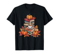 Autumn Reading Coffee And Pumpkins Funny T-Shirt - Graphic Print Men Women - T-Shirt, Sweatshirt, Hoodie