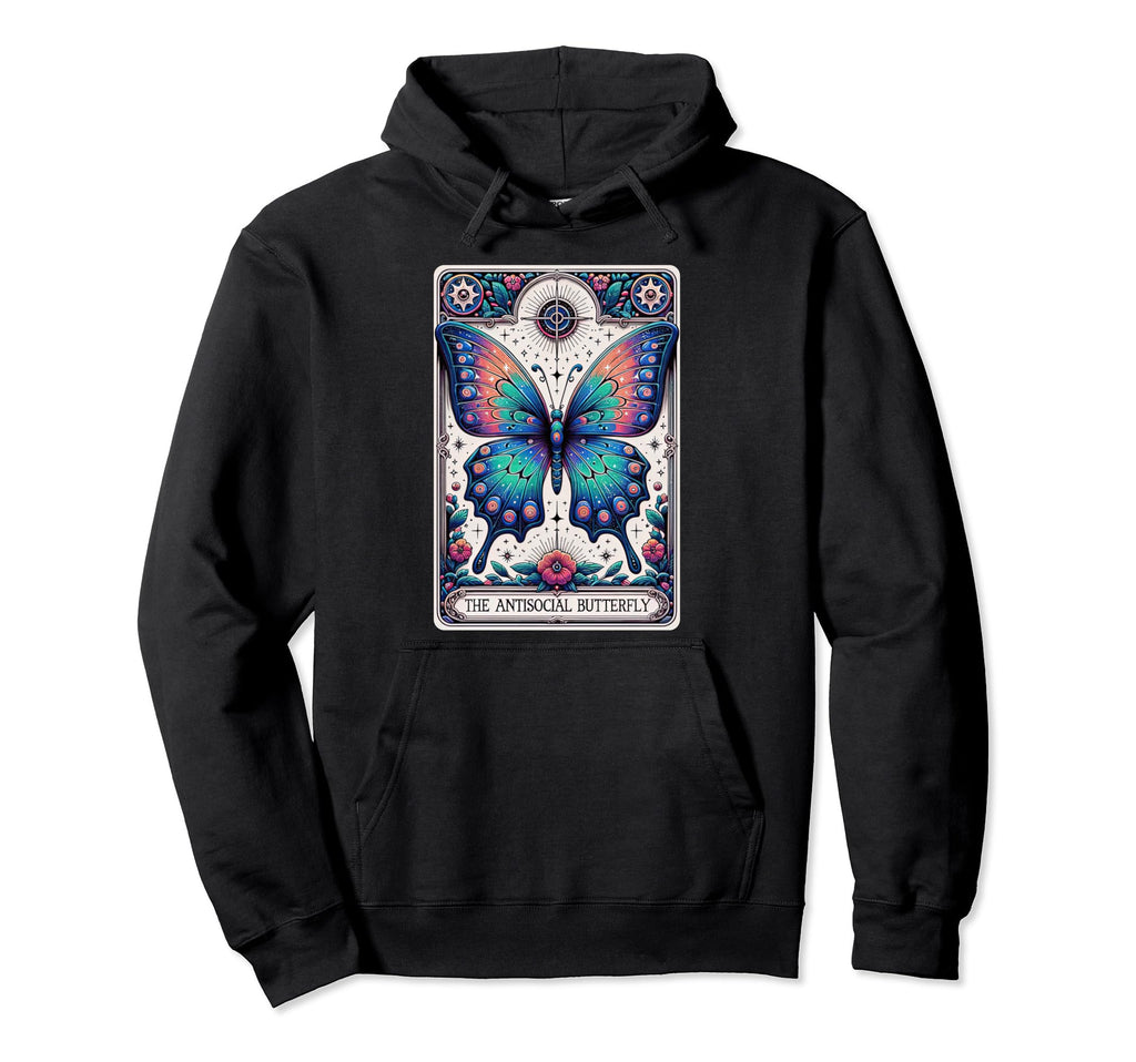 Funny Antisocial Butterfly Hoodie - Casual Everyday Wear for Adults - T-Shirt, Sweatshirt, Hoodie