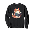 Reading Cat Literature Enthusiasts Sweatshirt - Unique Graphic Men Women - T-Shirt, Sweatshirt, Hoodie