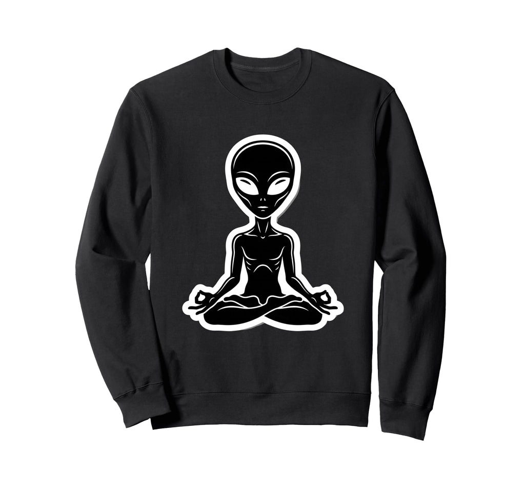 Zen Alien Meditating Yoga Pose Sweatshirt - Streetwear Style Men Women - T-Shirt, Sweatshirt, Hoodie