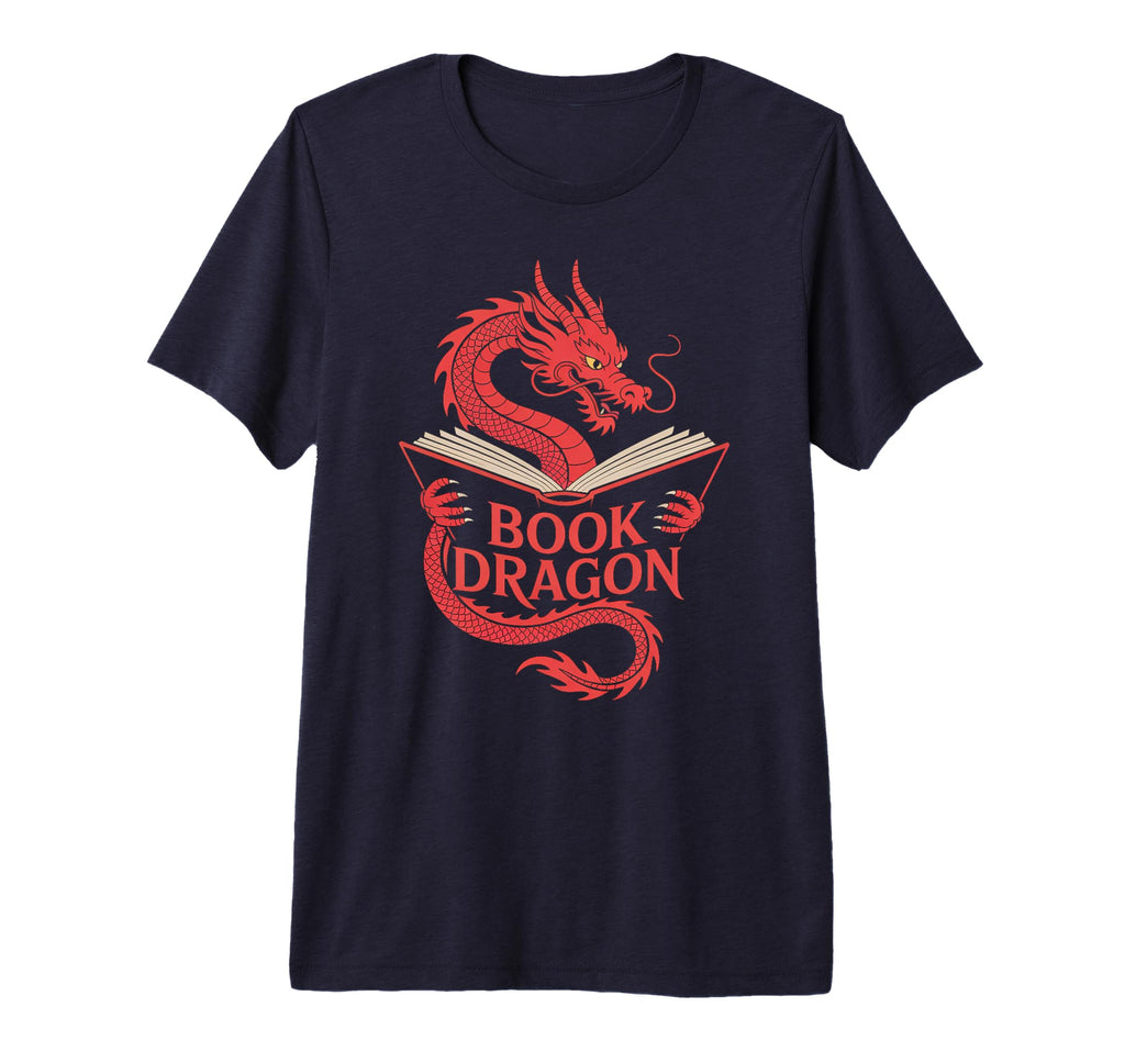 America Bookworm Be Book Dragon Reading T-Shirt - Custom Art Print Unisex - T-Shirt, Sweatshirt, Hoodie