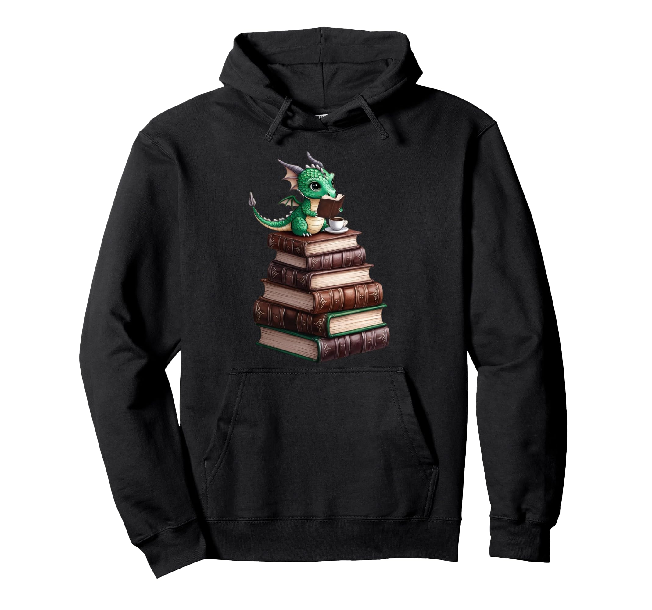 Librarian Bibliophile Reading Dragon Hoodie - Fun Novelty Design Men Women - T-Shirt, Sweatshirt, Hoodie