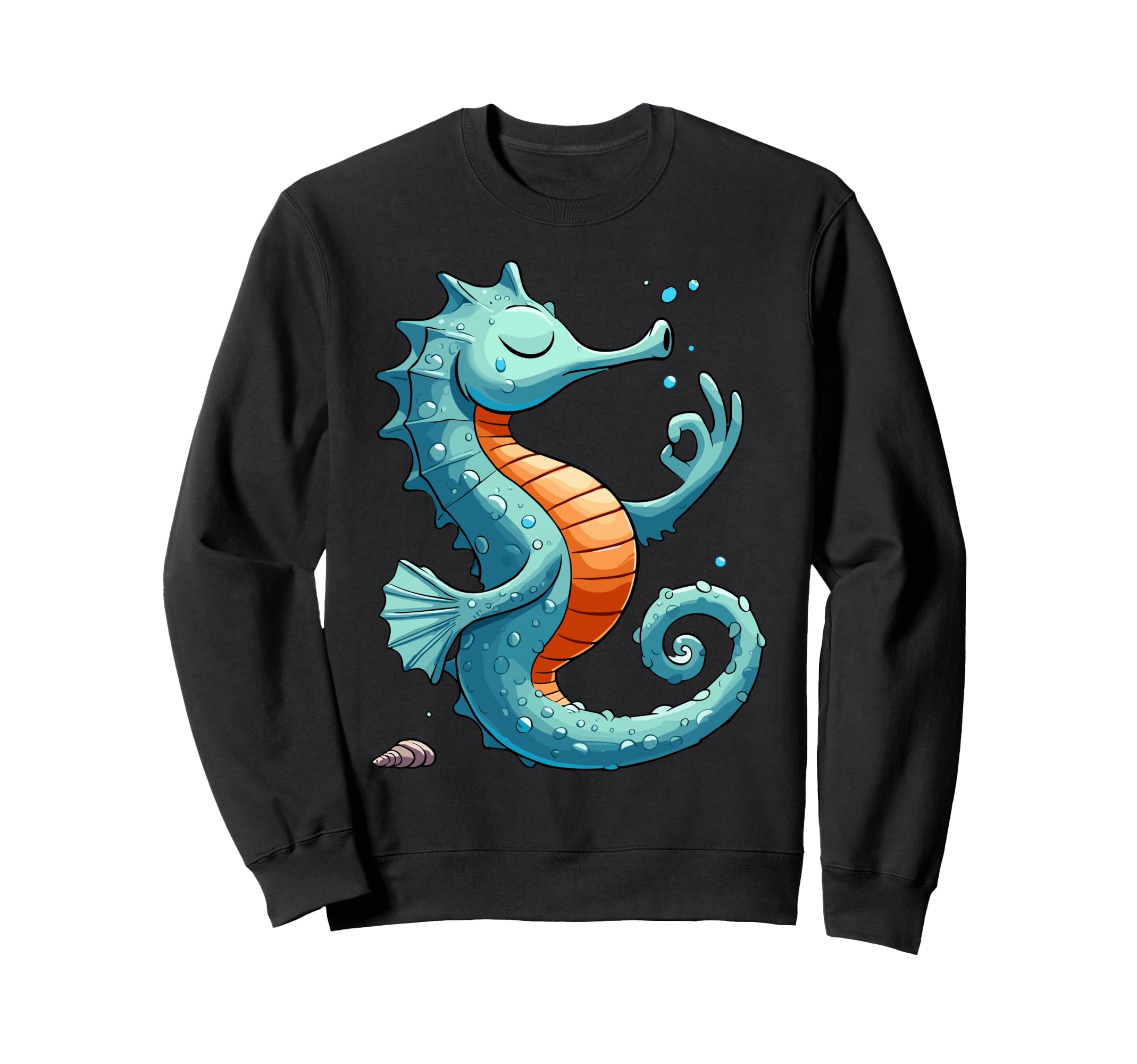 Meditation Seahorse Yoga Pose Relaxing Sweatshirt - Trendy Graphic Unisex - T-Shirt, Sweatshirt, Hoodie
