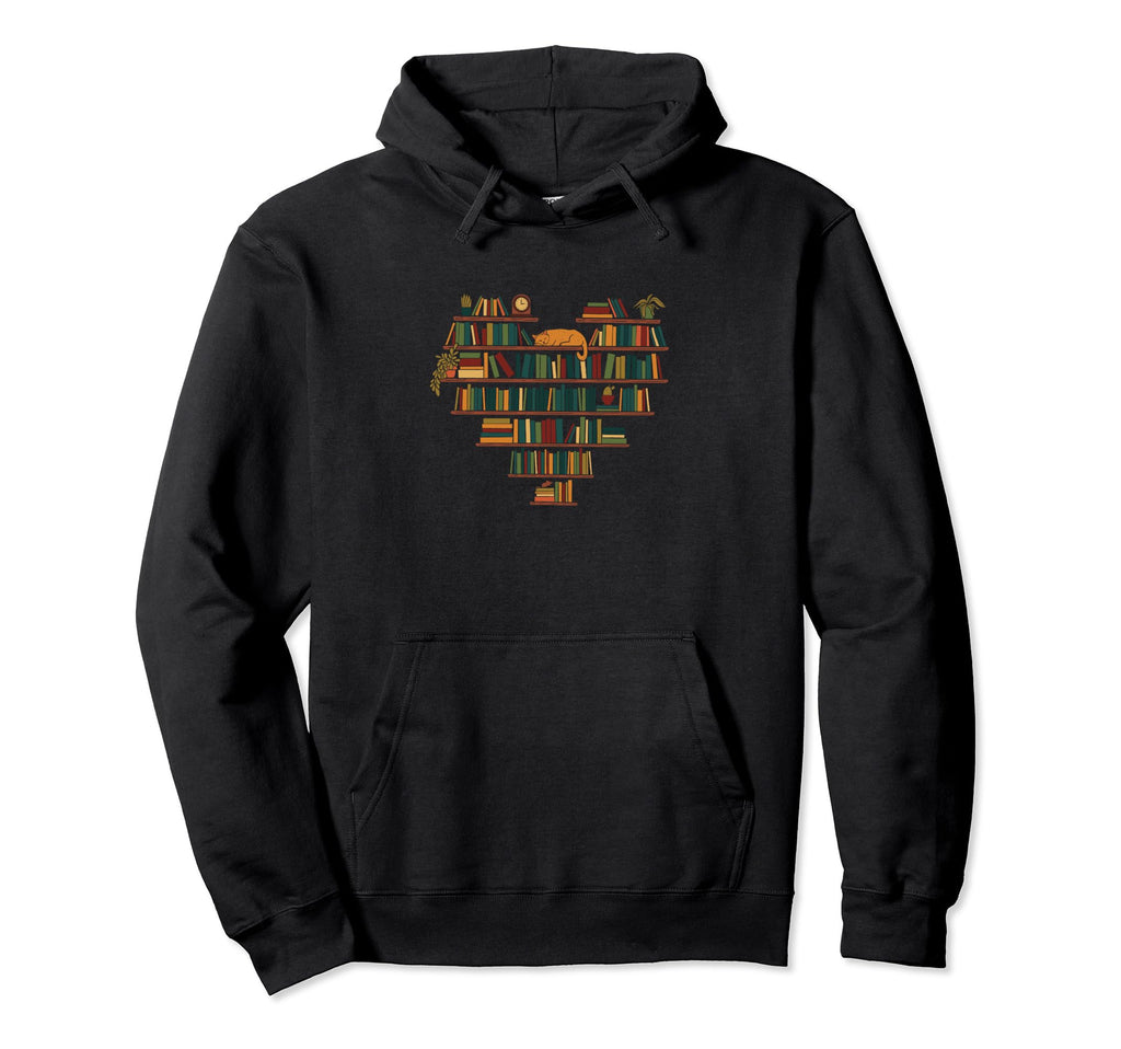 Bookworm Cat Library Literature Writer Hoodie - Custom Art Print Unisex - T-Shirt, Sweatshirt, Hoodie