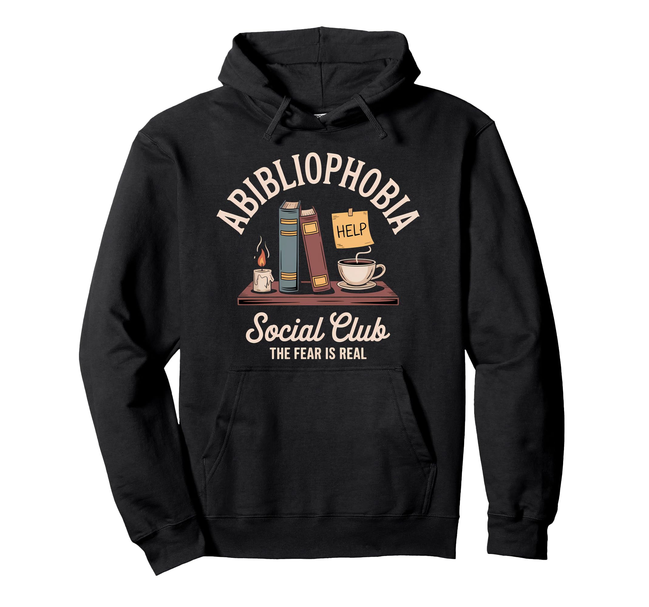 Abibliophobia Funny Bookworm Reading Hoodie - Minimalist Print Men Women - T-Shirt, Sweatshirt, Hoodie