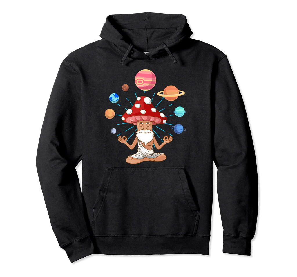 Mushroom Yoga Meditation Hoodie - Fun Novelty Design for Adults - T-Shirt, Sweatshirt, Hoodie