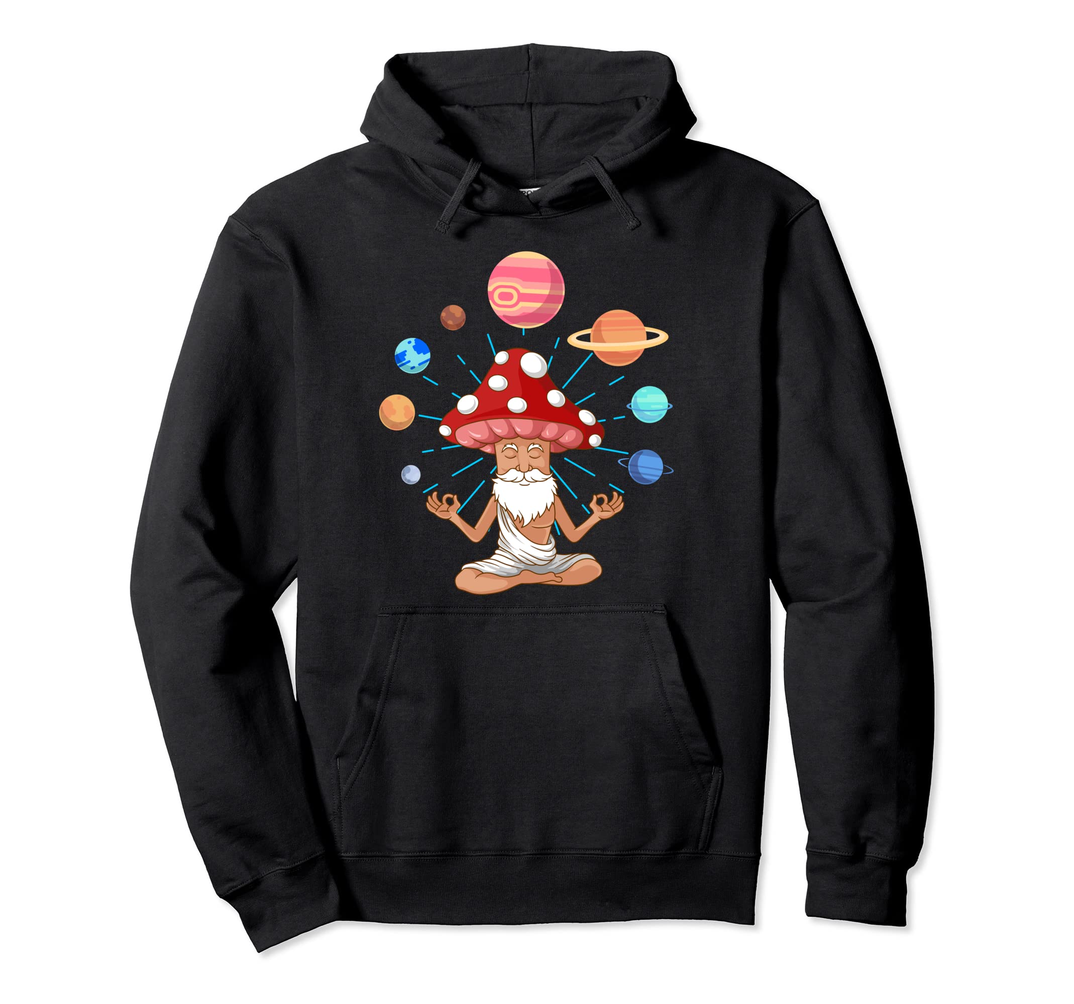 Mushroom Yoga Meditation Hoodie - Fun Novelty Design for Adults - T-Shirt, Sweatshirt, Hoodie