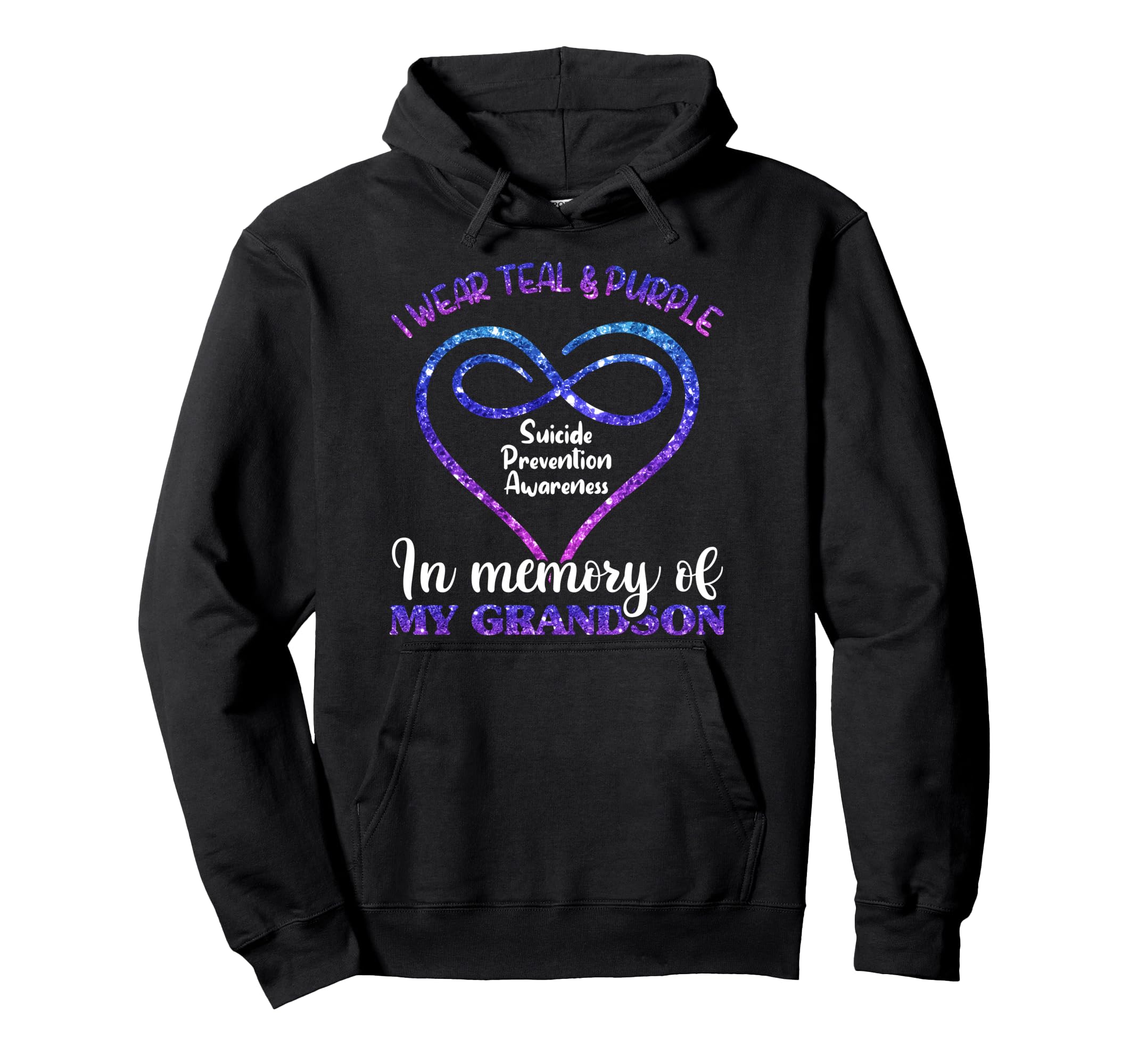 Suicide Prevention Teal Purple Hoodie - Casual Everyday Wear Men Women - T-Shirt, Sweatshirt, Hoodie