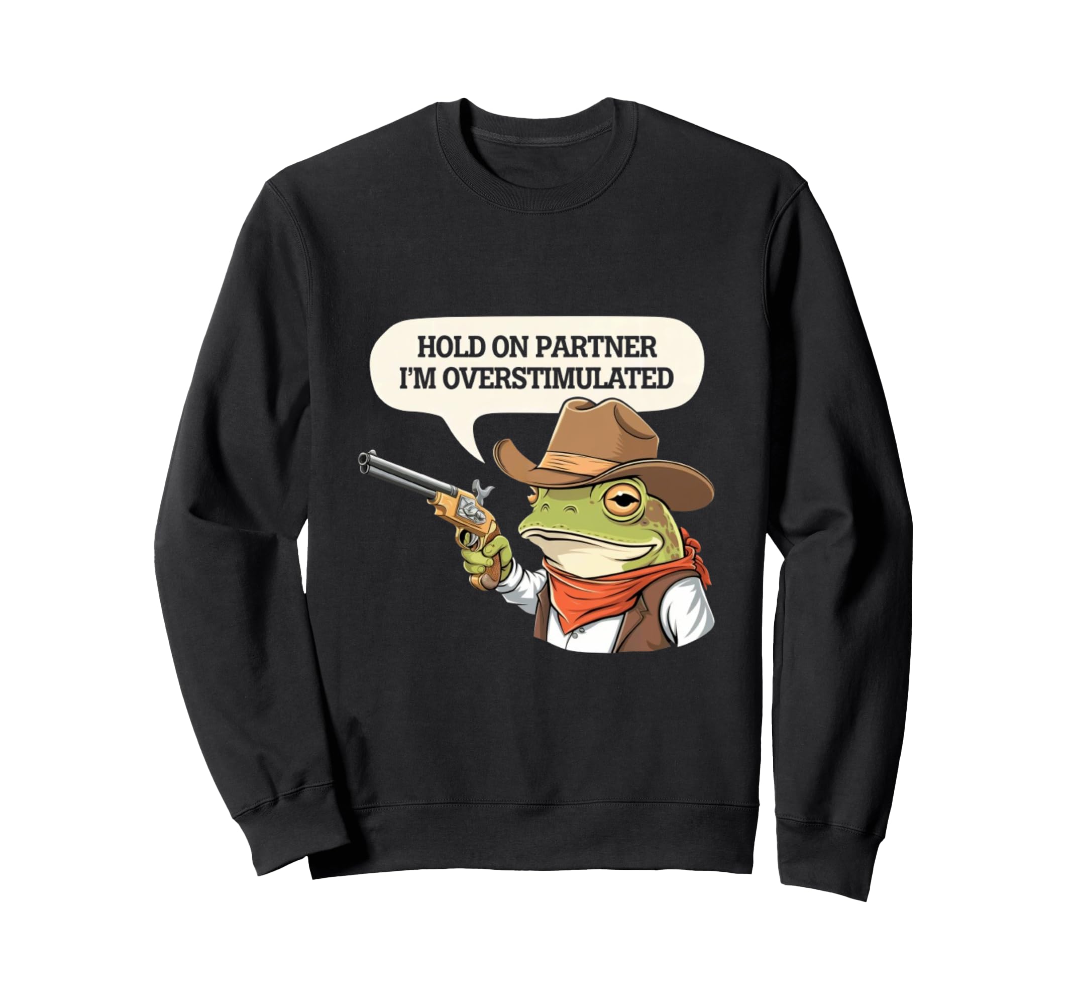 Cowboy Frog Hold Partner Im Sweatshirt - Aesthetic Graphic Men Women - T-Shirt, Sweatshirt, Hoodie