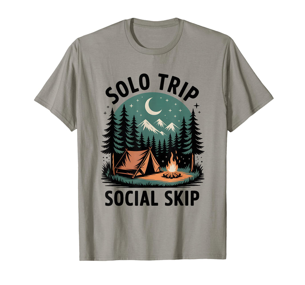 Solo Trip Social Skip Introvert Travel T-Shirt - Custom Art Print Unisex - T-Shirt, Sweatshirt, Hoodie