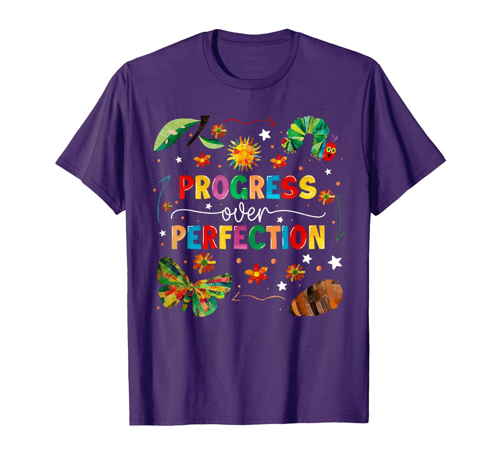 Progress Over Perfection Teacher T-Shirt - Custom Art Print Men Women - T-Shirt, Sweatshirt, Hoodie
