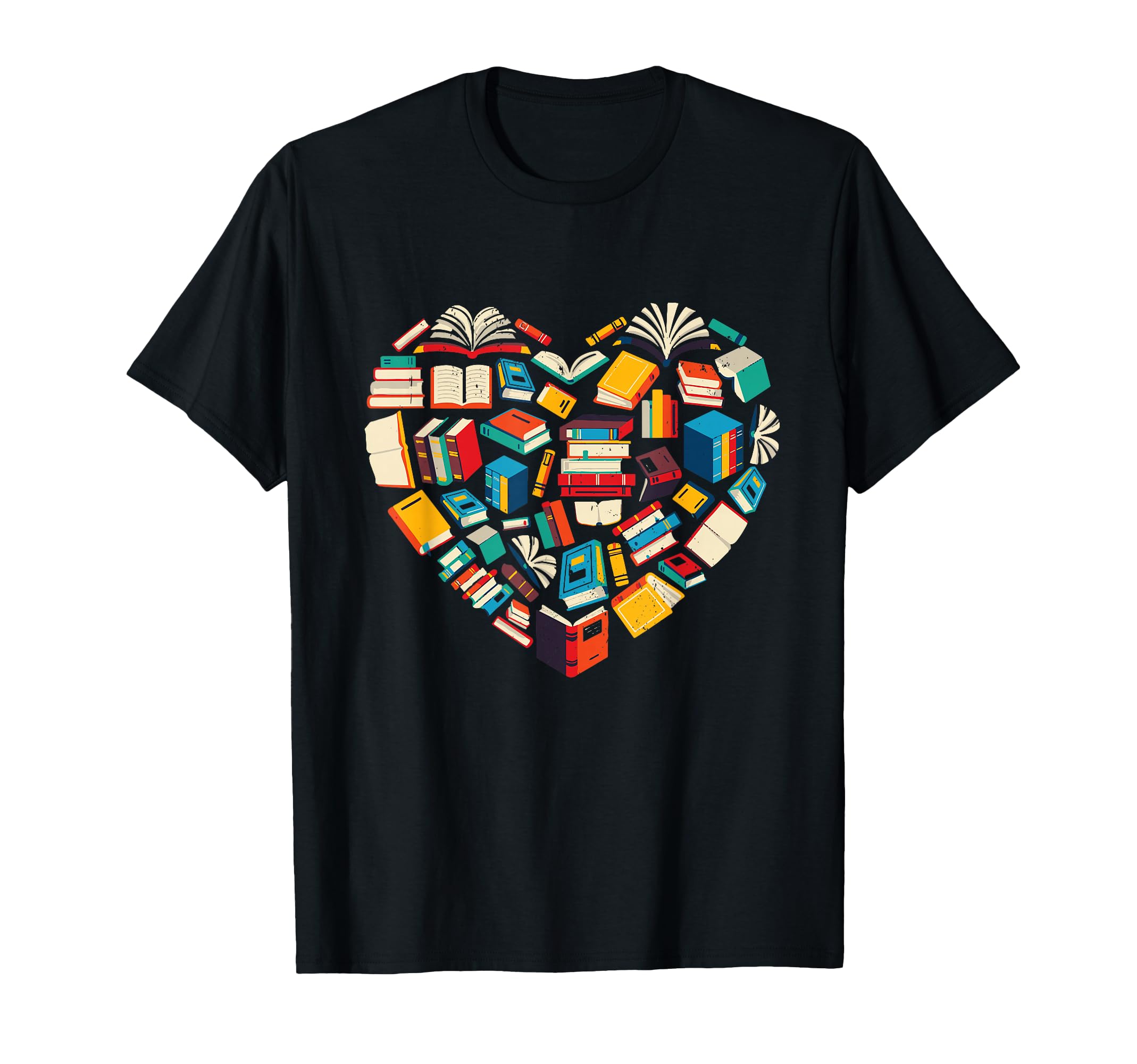 Book Lover Heart Reading Library T-Shirt - Custom Art Print Men Women - T-Shirt, Sweatshirt, Hoodie