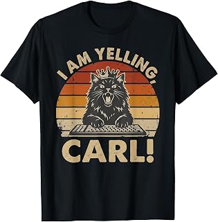I Am Yelling Carl Funny Cat Keyboard Retro Vintage Cute T-Shirt Unisex T-shirt, Sweatshirt, Hoodie, Long Sleeve Tee - T-Shirt, Sweatshirt, Hoodie