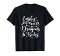 Easily Distracted Dragons And Books Funny T-Shirt - Graphic Print Unisex - T-Shirt, Sweatshirt, Hoodie
