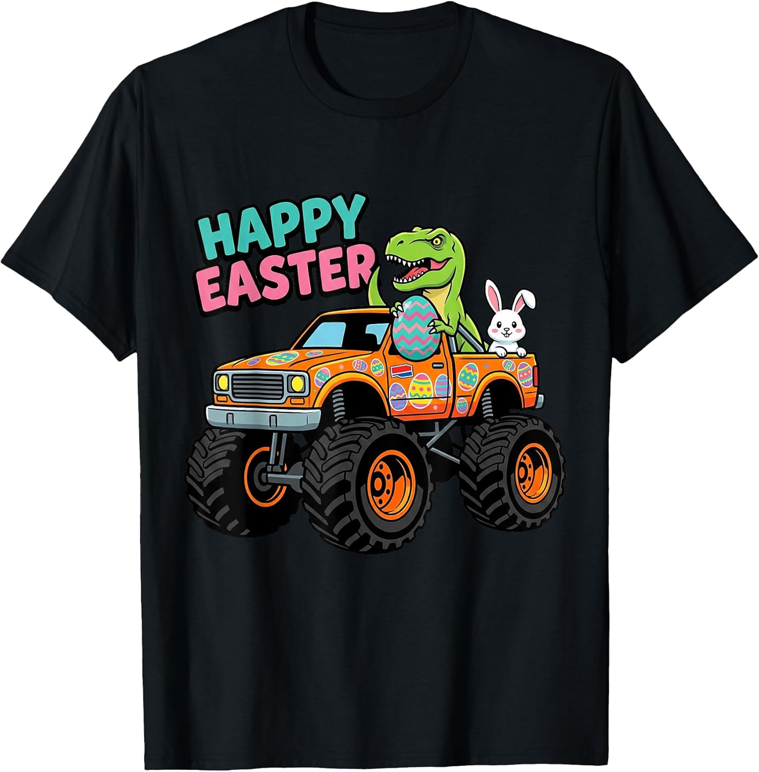 Funny Easter Dinosaur T Rex Monster Truck Unisex T-shirt, Sweatshirt, Hoodie, Long Sleeve Tee - T-Shirt, Sweatshirt, Hoodie
