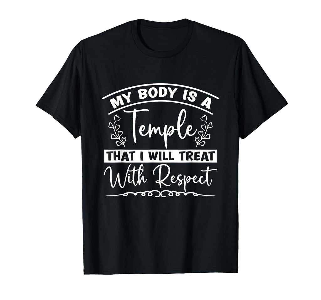 My Body Is Temple Coffee Anxiety T-Shirt - Minimalist Print Unisex - T-Shirt, Sweatshirt, Hoodie