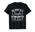 My Body Is Temple Coffee Anxiety T-Shirt - Minimalist Print Unisex - T-Shirt, Sweatshirt, Hoodie