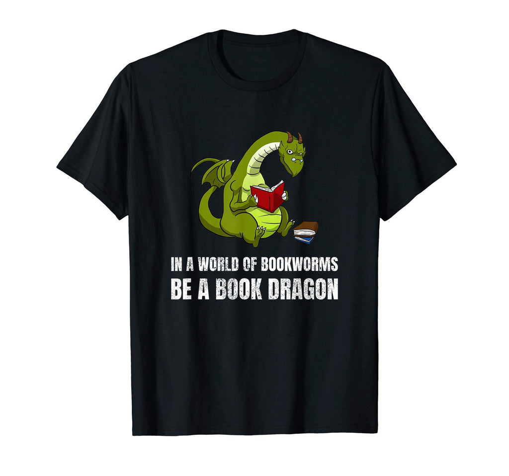 World Bookworms Be Book Dragon Reading T-Shirt - Trendy Graphic Unisex - T-Shirt, Sweatshirt, Hoodie