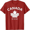 Canada Est 1867 Maple Leaf Flag Patriotic Canadian Men Women T-Shirt Unisex T-shirt, Sweatshirt, Hoodie, Long Sleeve Tee - T-Shirt, Sweatshirt, Hoodie