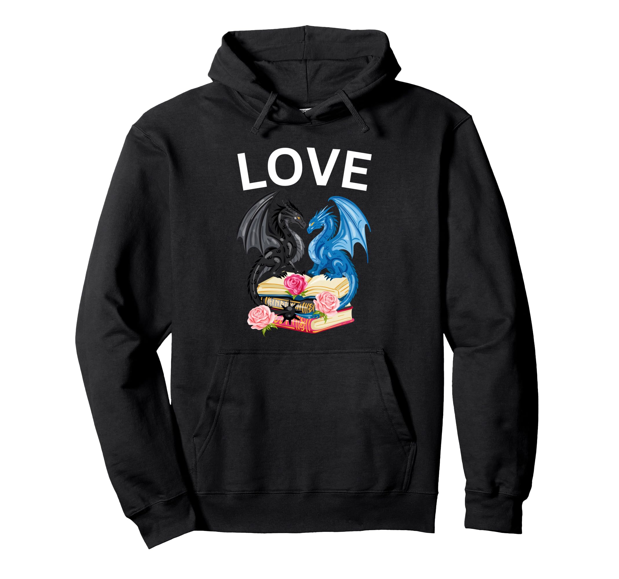 Dragons Book Love Books Fairy Tale Hoodie - Fun Novelty Design for Adults - T-Shirt, Sweatshirt, Hoodie