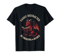 Easily Distracted Dragons And Books T-Shirt - Unique Graphic for Adults - T-Shirt, Sweatshirt, Hoodie
