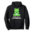 Self Care Is My Hoppiness Meditating Hoodie - Novelty Apparel Men Women - T-Shirt, Sweatshirt, Hoodie