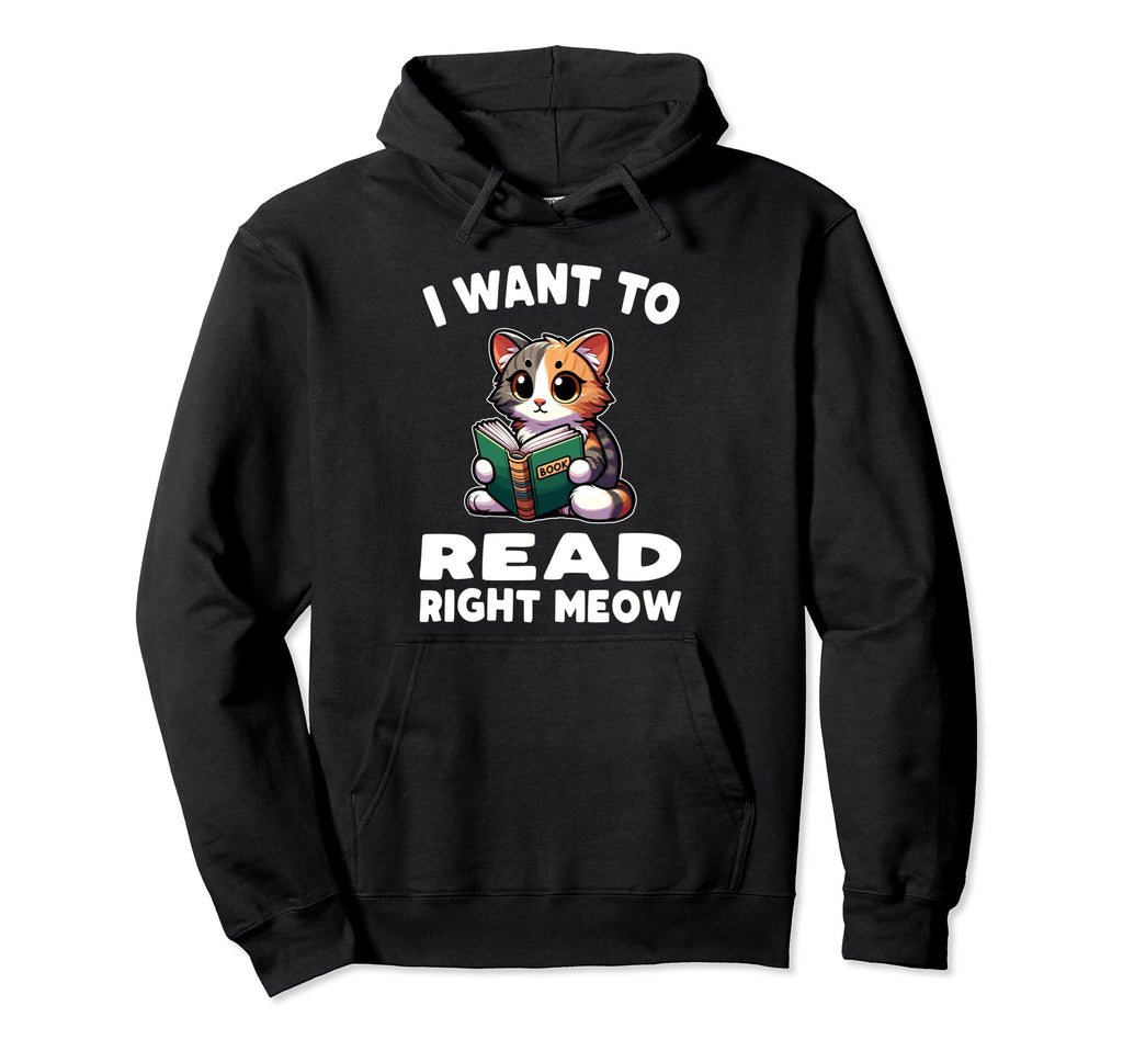 Reading Book Cat Library Reading Hoodie - Casual Everyday Wear for Adults - T-Shirt, Sweatshirt, Hoodie