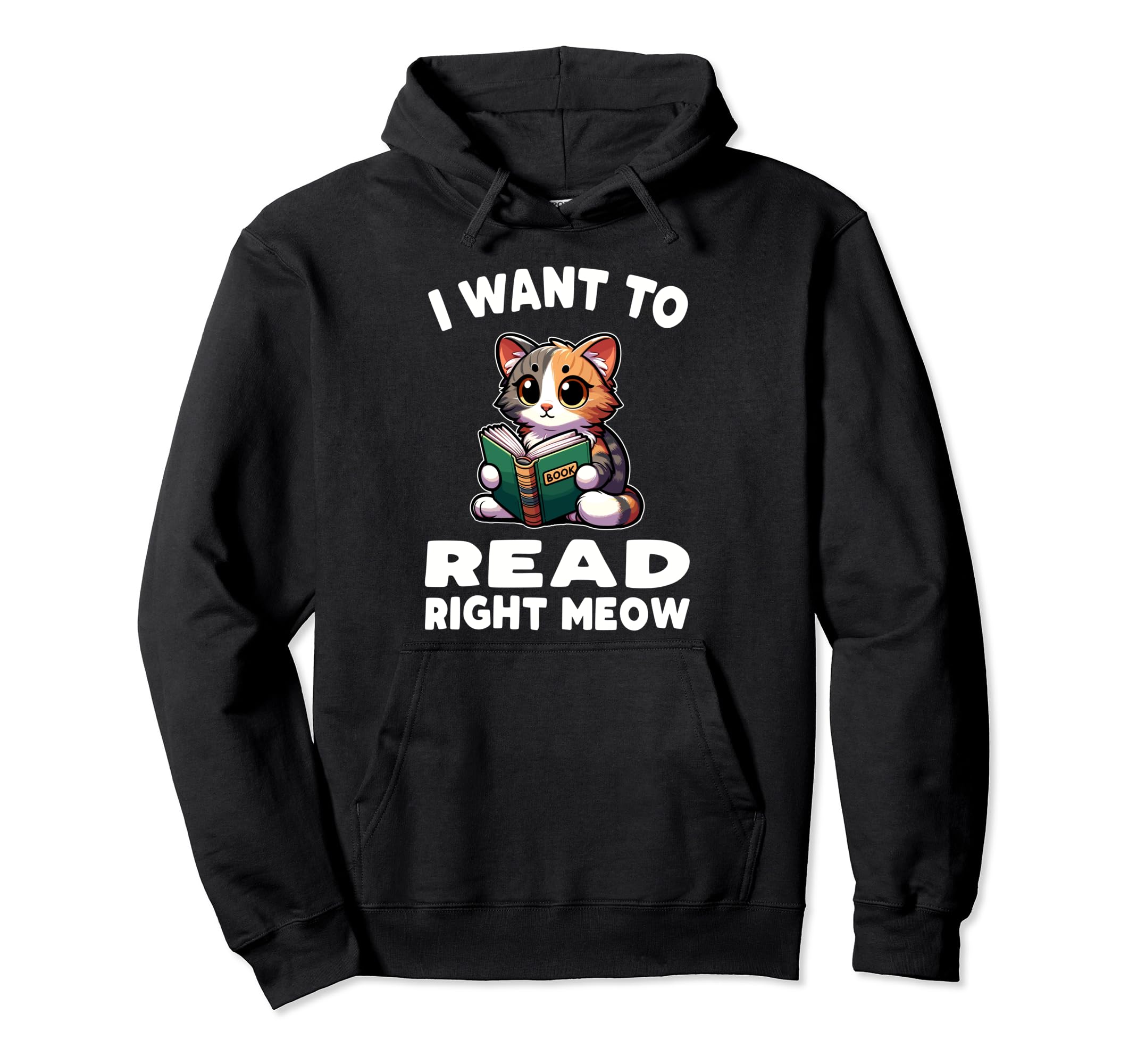 Reading Book Cat Library Reading Hoodie - Casual Everyday Wear for Adults - T-Shirt, Sweatshirt, Hoodie