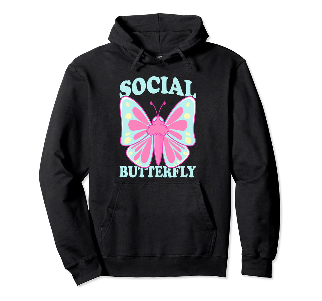 Social Butterfly Introverts Funny Hoodie - Custom Art Print for Adults - T-Shirt, Sweatshirt, Hoodie
