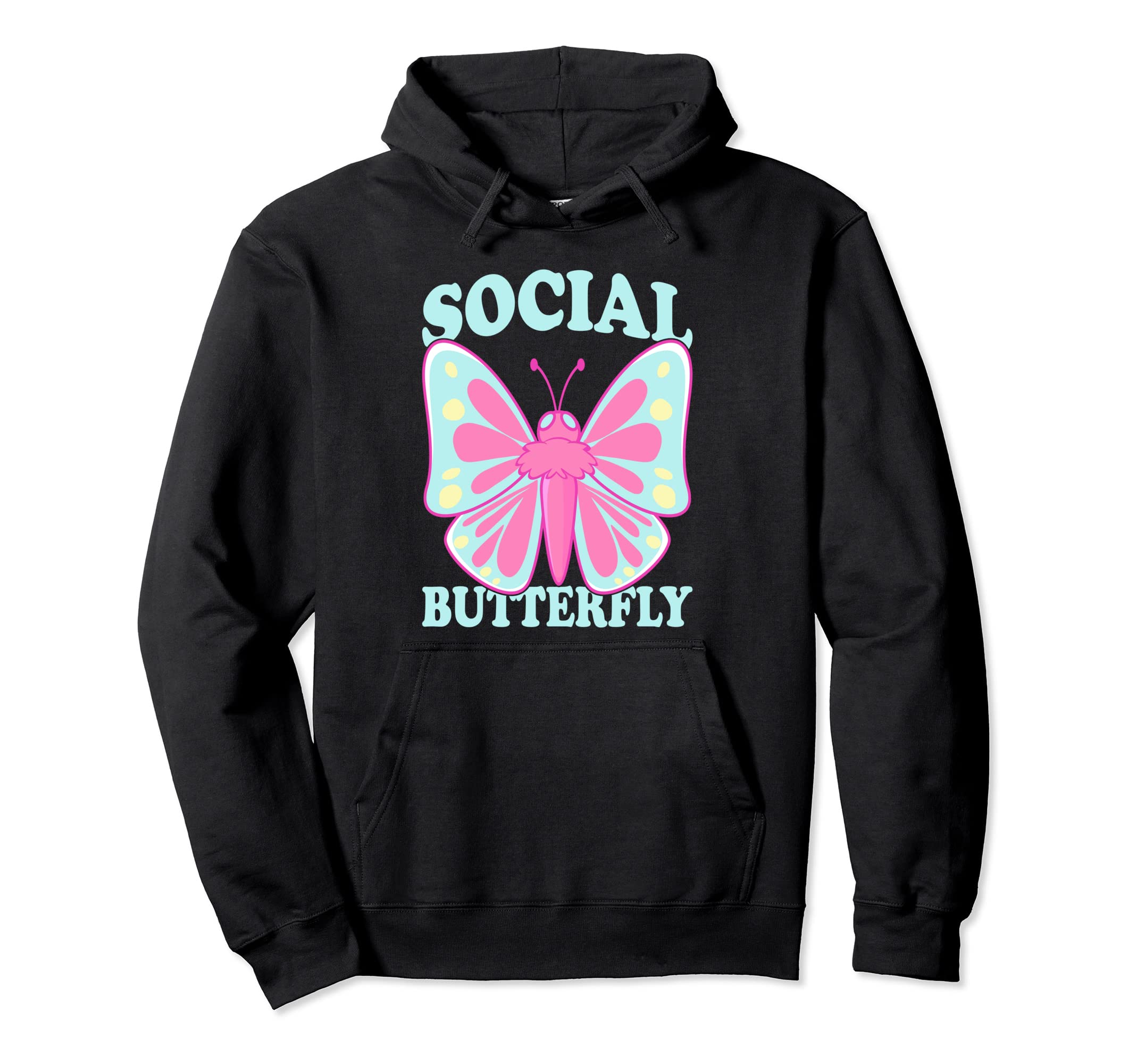 Social Butterfly Introverts Funny Hoodie - Custom Art Print for Adults - T-Shirt, Sweatshirt, Hoodie