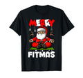 Merry Fitmas Santa Claus Yoga T-Shirt - Minimalist Print for Adults - T-Shirt, Sweatshirt, Hoodie