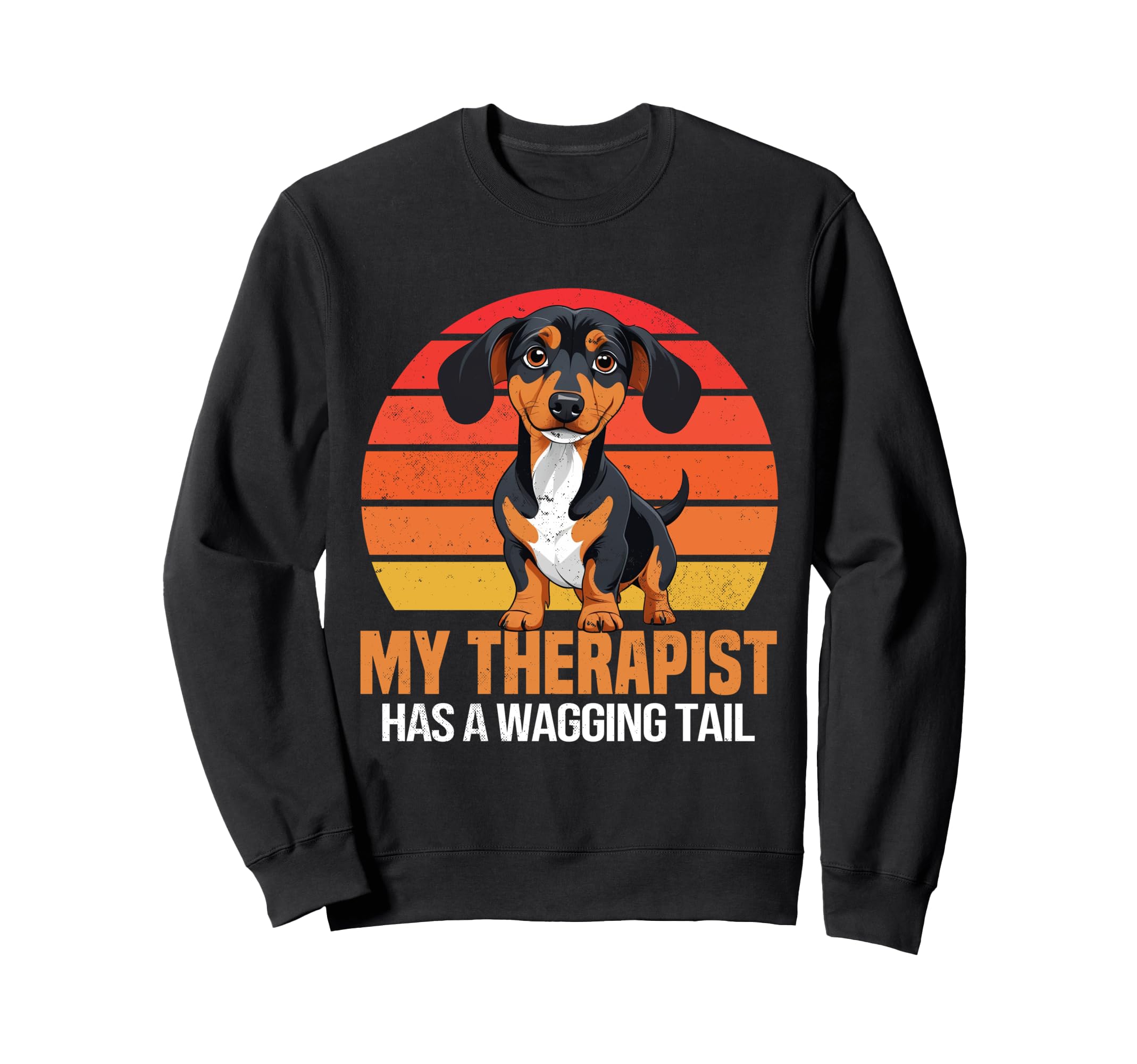 Funny Therapy Service Dog Dachshund Sweatshirt - Trendy Graphic Unisex - T-Shirt, Sweatshirt, Hoodie