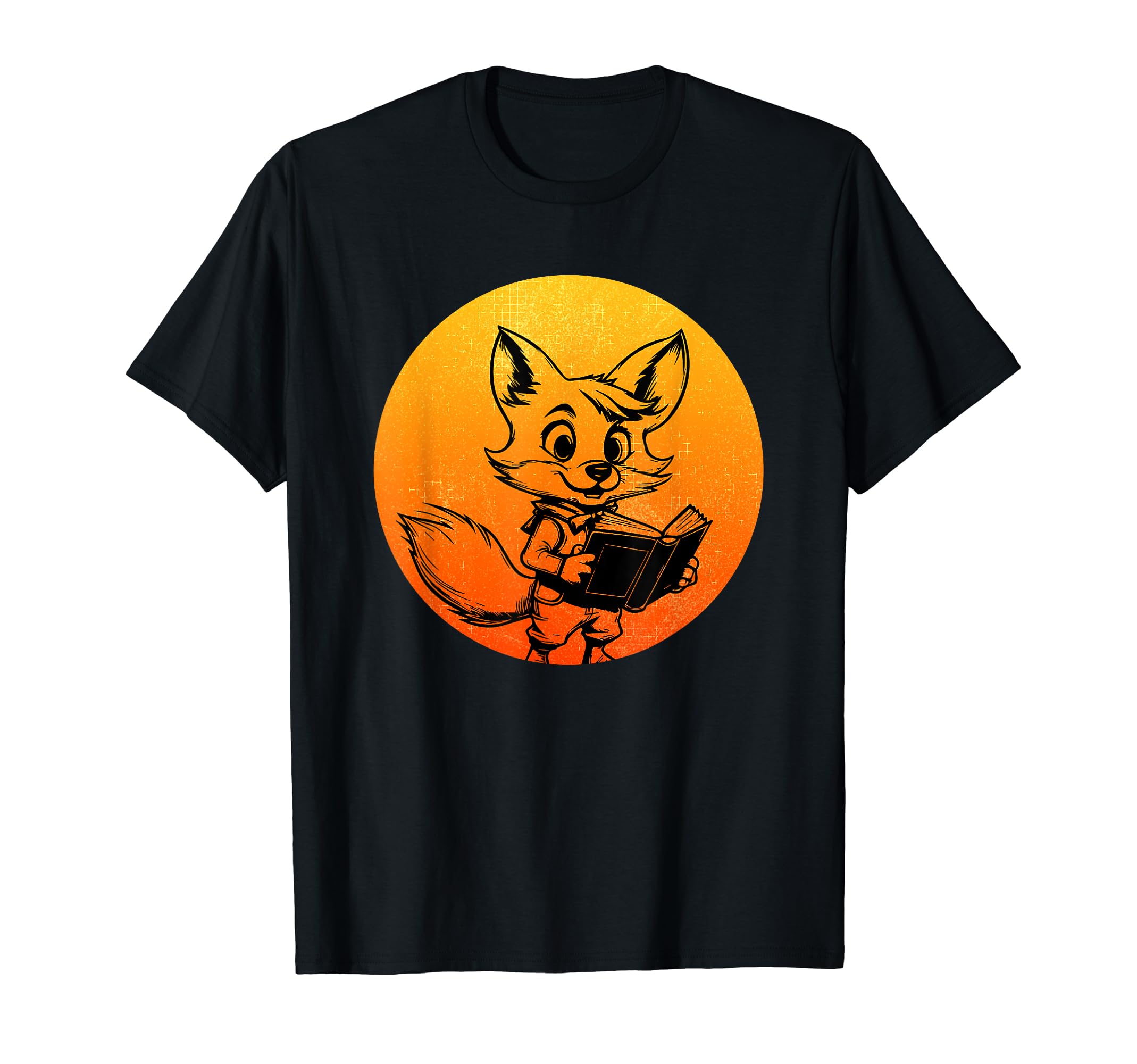 Fox Reading Books Literature Nature T-Shirt - Minimalist Print Unisex - T-Shirt, Sweatshirt, Hoodie