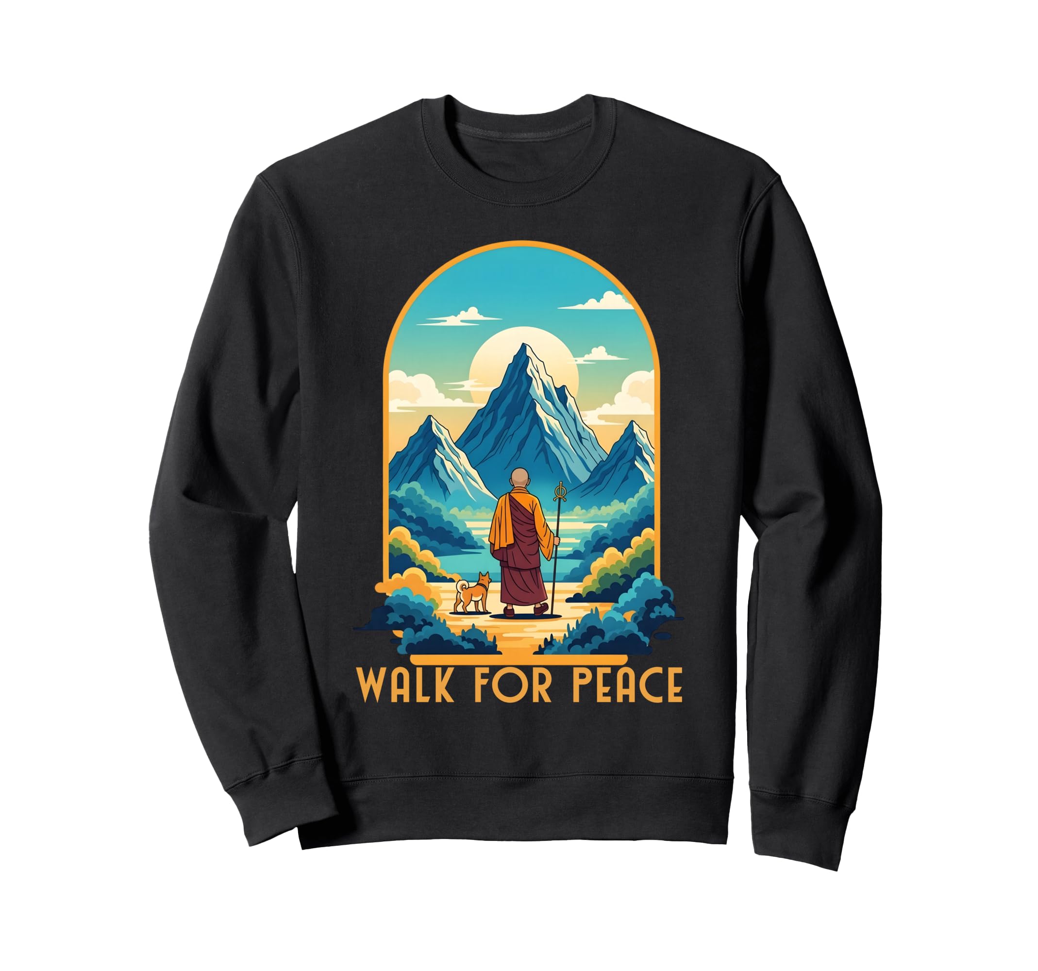 Walk Peace Monks Journey 2026 Dog Sweatshirt - Novelty Apparel Men Women - T-Shirt, Sweatshirt, Hoodie