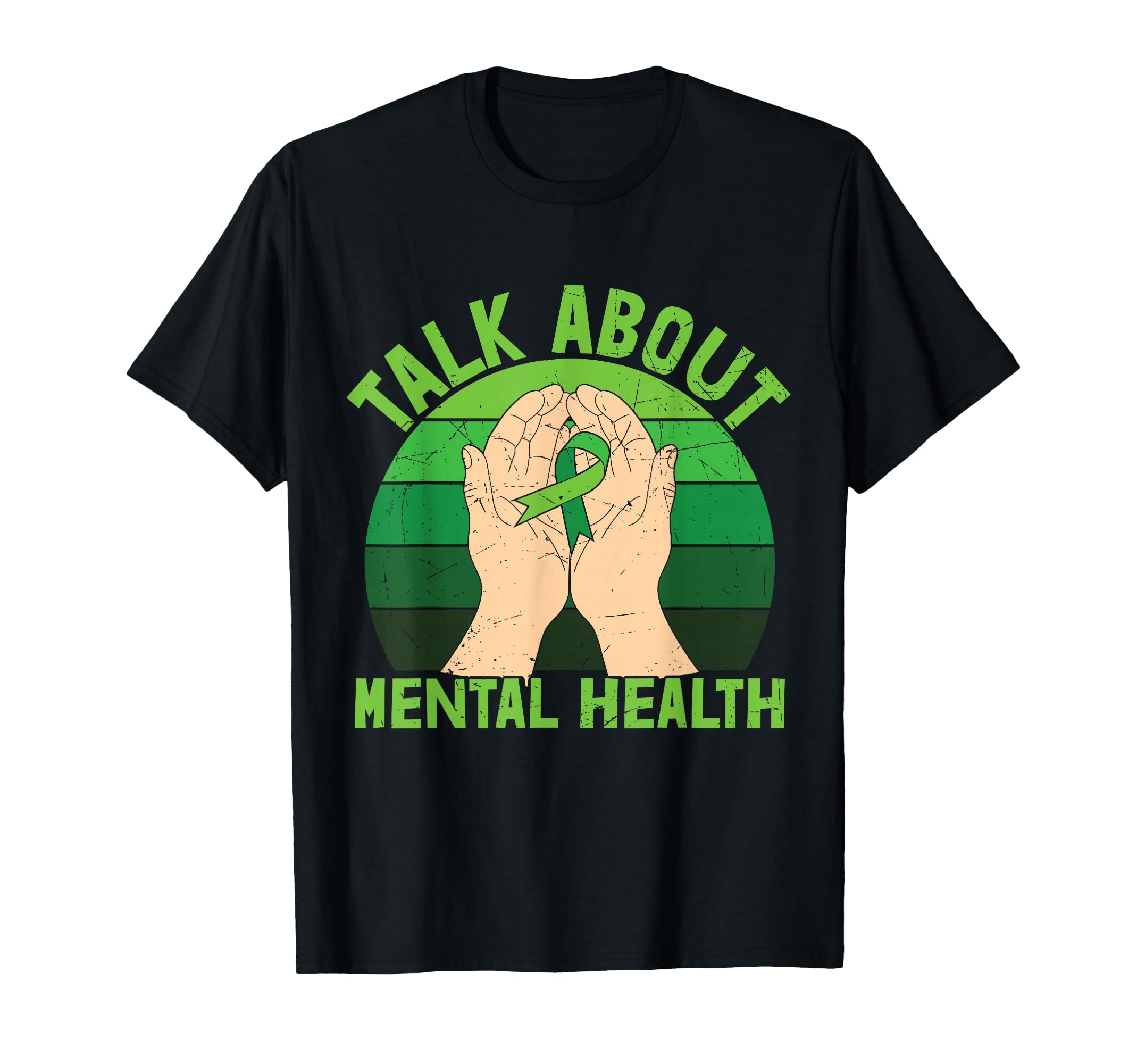 Green Ribbon Mental Health Awareness Items Hoodie - Graphic Print Men Women - T-Shirt, Sweatshirt, Hoodie