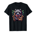 Cozy Raccoon Reading Book Lover Reader T-Shirt - Graphic Print Men Women - T-Shirt, Sweatshirt, Hoodie