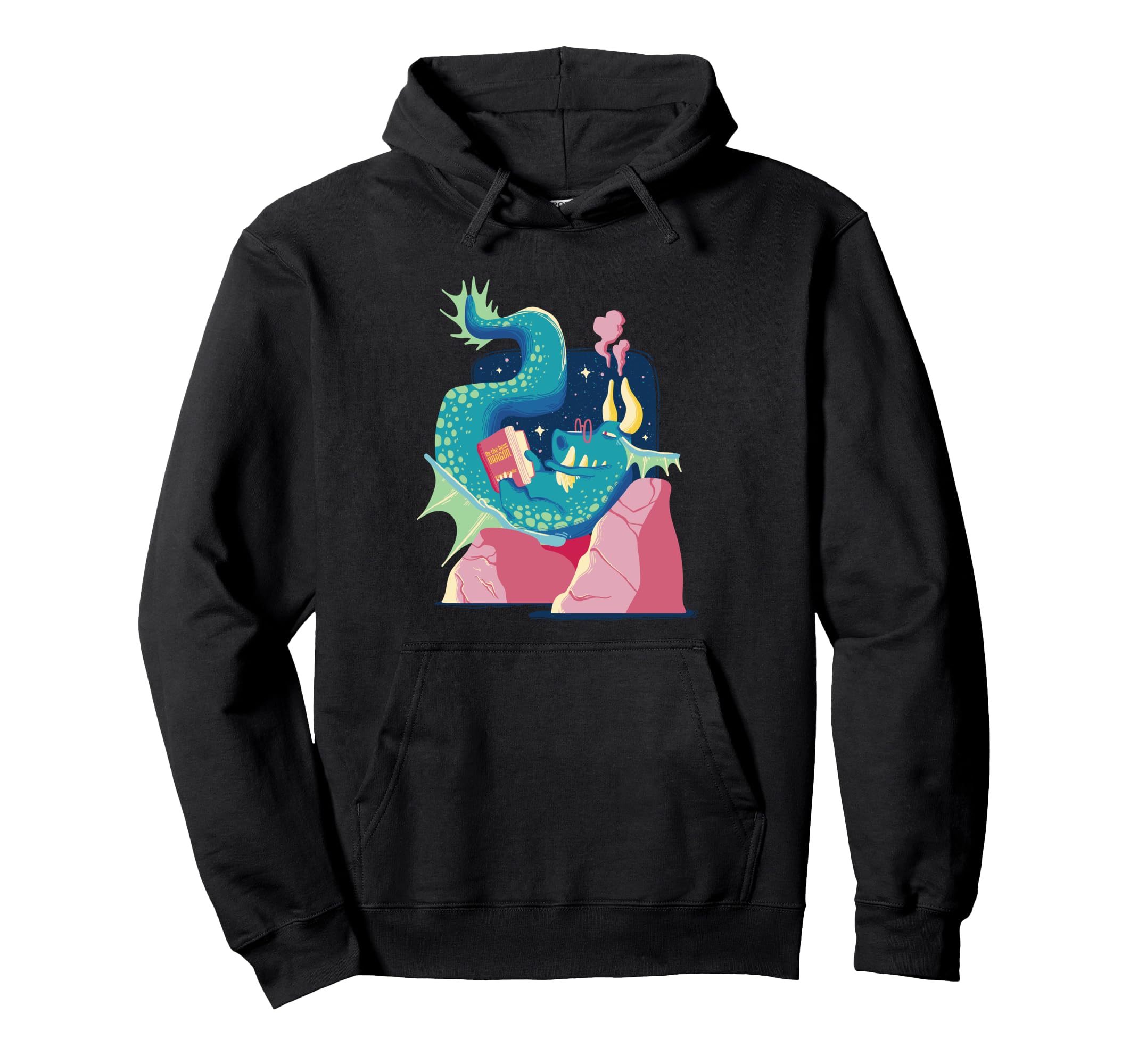 Dragon Reading Book Funny Fantasy Hoodie - Streetwear Style Men Women - T-Shirt, Sweatshirt, Hoodie
