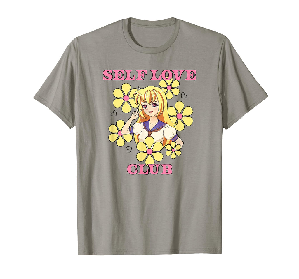 Anime Self Love Club Floral T-Shirt - Unique Graphic Unisex - T-Shirt, Sweatshirt, Hoodie