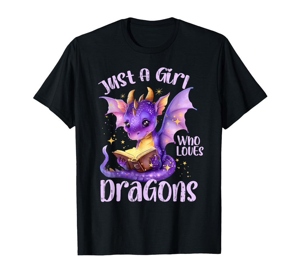 Just Who Loves Dragons Books Bookworm T-Shirt - Novelty Apparel Men Women - T-Shirt, Sweatshirt, Hoodie
