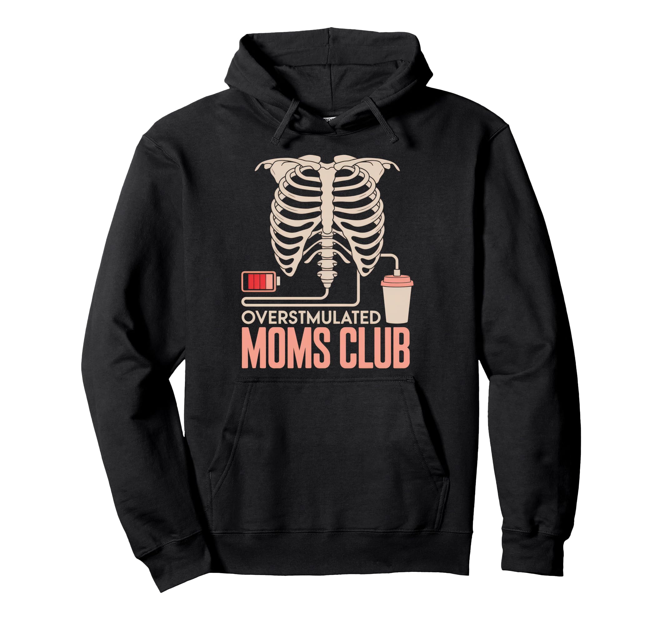 Overstimulated Moms Club Mom Depression Hoodie - Aesthetic Graphic Unisex - T-Shirt, Sweatshirt, Hoodie
